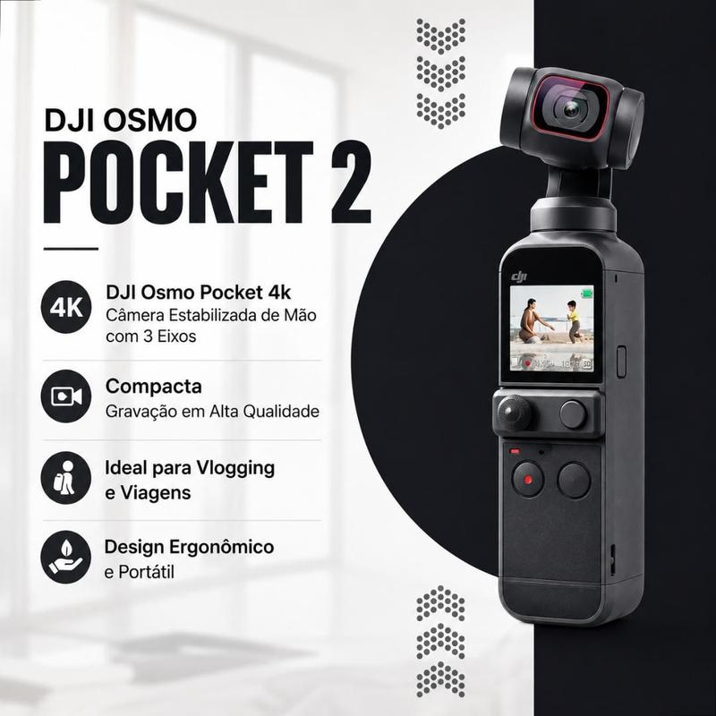 Câmera de vídeo Osmo Pocket 2 4K OT-210 preta - BLUTU - Câmera